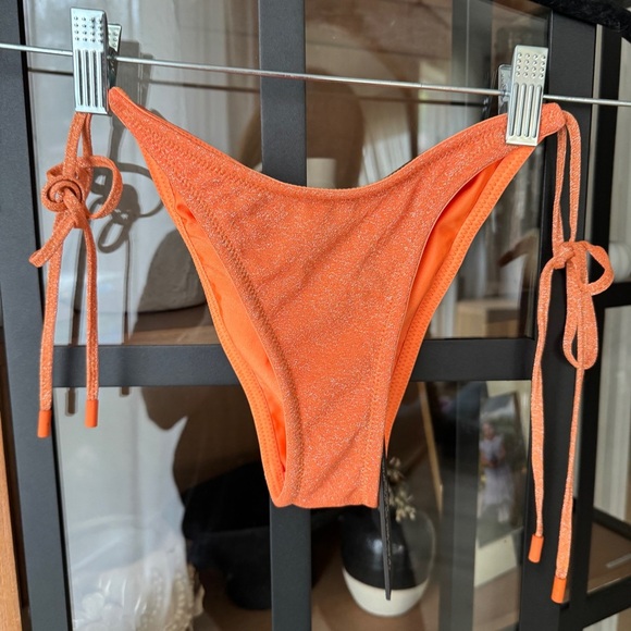 triangl swimwear Other - NWT Triangl Bikini bottoms glitter Cheeky tie bows adjustable Apricot Sparkle